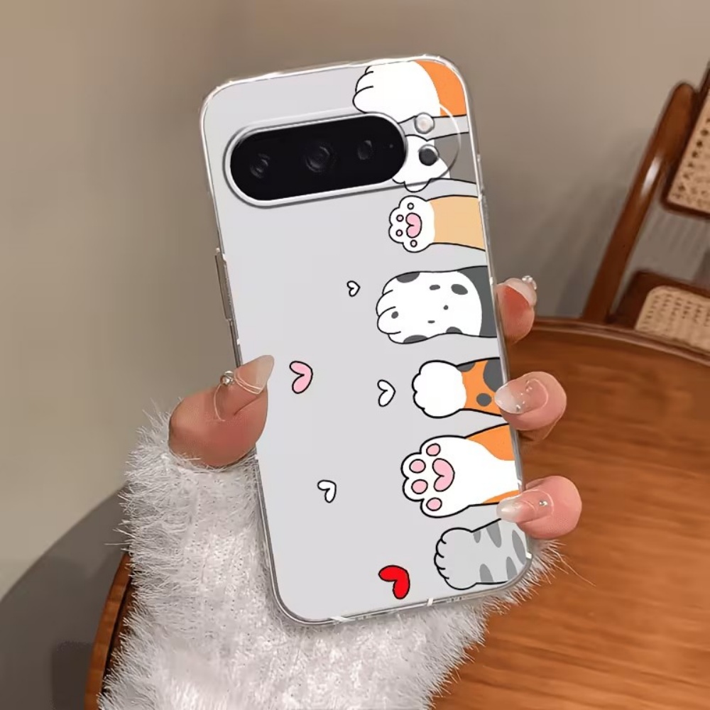 Cat Claw Bark - 만화 고양이 발자국 크리스탈 투명 실리콘