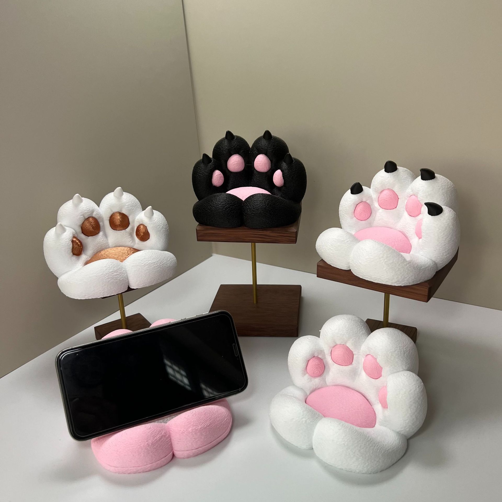 Cat Claw Bark - 귀여운 고양이 발 모양의 책상 장식품,