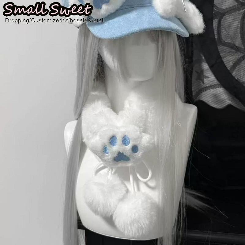 일본 Y2K 소녀 카와이 고양이 발 장식 푹신한 스카프 - Cat Claw Bark 리뷰 및 가격