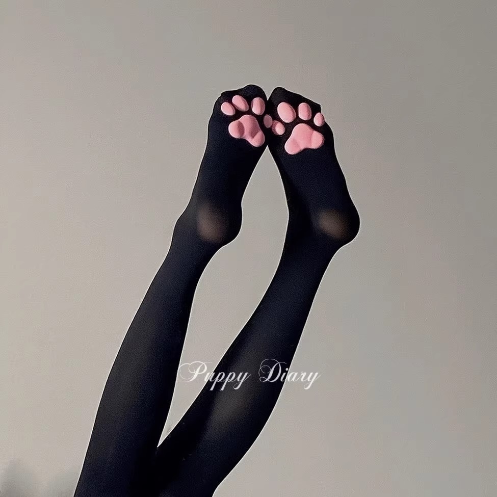 고양이 발바닥 무늬 허벅지까지 오는 양말 애니메이션 스 - Cat Claw Bark 리뷰 및 가격